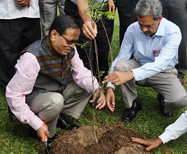 The Governor of Arunachal Pradesh Shri JP Rajkowa participating in plantation programme as part of 66th Van Mahotsava, at Raj Bhawan, Itanagar on 21st July 2015